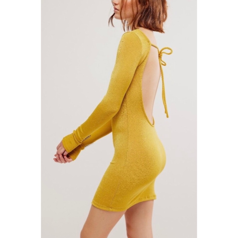 NWT Intimately Free People Call Me Later Mini Dress Ceylon Yellow